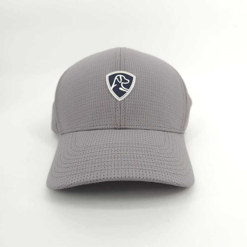 Rhoback Performance Golf Hat Gray Dog Logo Adjustable Cap